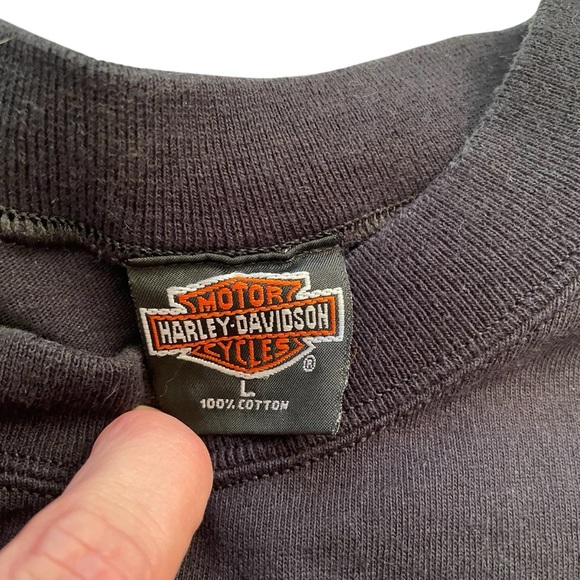 Harley-Davidson Black Short Sleeve Tee with Iconic Logo-From Nice,France-Large - Picture 5 of 8